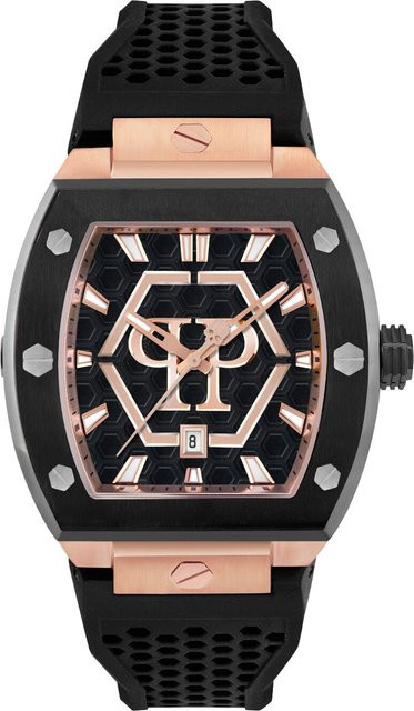 Philipp Plein Herrenuhr The Hexagon Phantom, Quarz, Edelstahl, 44 mm, Schwarz - Bild 1