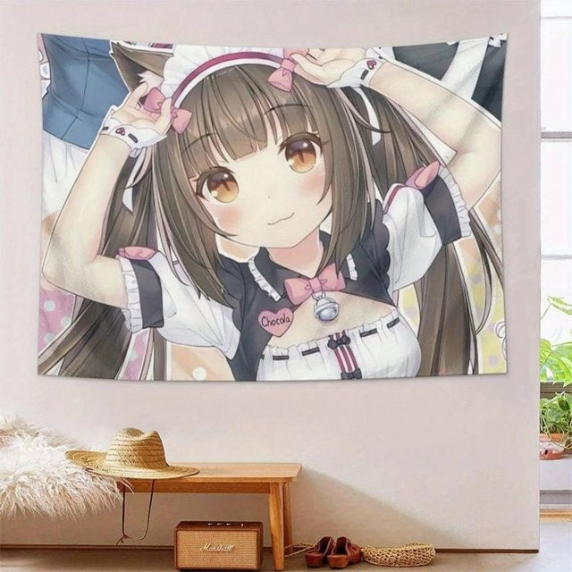 Nekopara Anime Wandbehang Chocola Katzenmädchen Wandteppich Multicolor - Bild 1