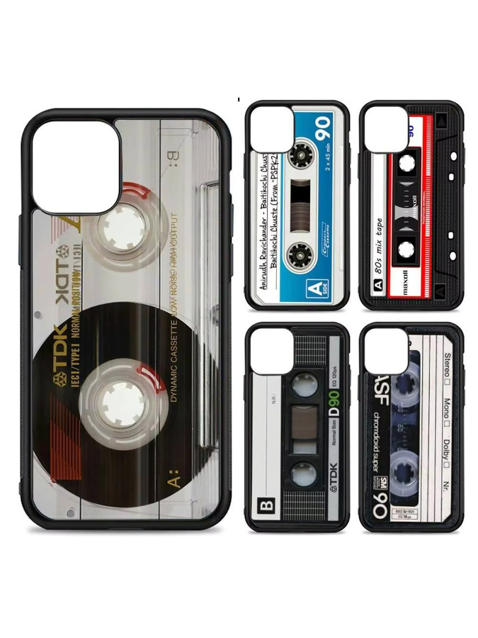 Magnetische Radio Band Kassette Handyhülle aus Silikon und PC für Apple iPhone 11 12 13 14 15 16 17 Pro Max Plus in Multicolour - Bild 3