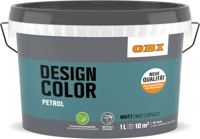 OBI Design Color Dispersion Farbe für Mauerwerk in Petrol, wasserbasiert - Bild 1
