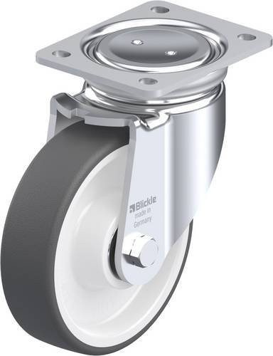 Blickle LUH-POTH 160K Lenkrolle mit Schraubplatte, Rad-Durchmesser: 160 mm, Tragfähigkeit: 550 kg, Farben: Grau/Weiß - Bild 1