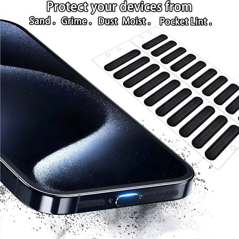 29-teiliges Universal-Telefonwartungsset in Schwarz mit USB-C Staubstopfen, Tastaturreiniger und Lautsprecher-Netzschutz für iPhone und Samsung - Bild 5
