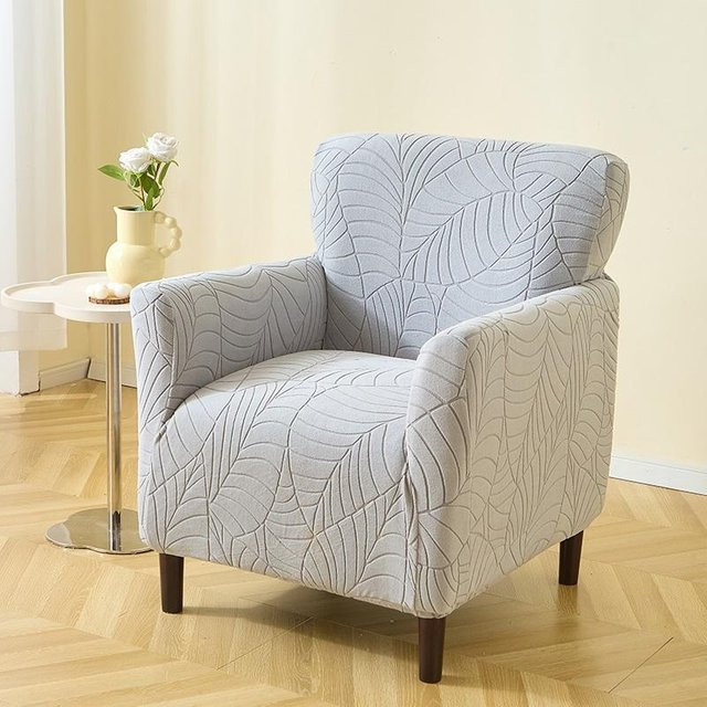 Bestbags Jacquard Club Sofabezug Stretch für Sessel und Wannen-Sessel, Grau, Einfarbig - Bild 1