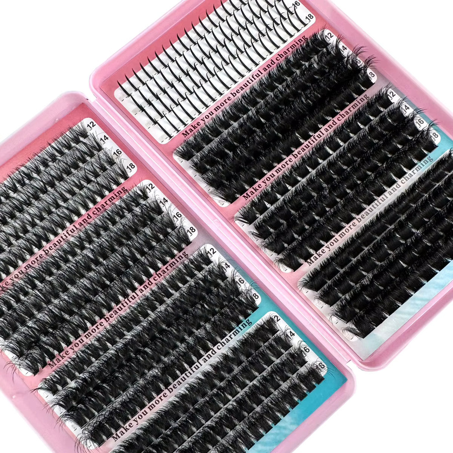 UMIRYAO Einzelne Cluster-Falschwimpern, 560 Stück, 12–18 mm, Unisex - Bild 2