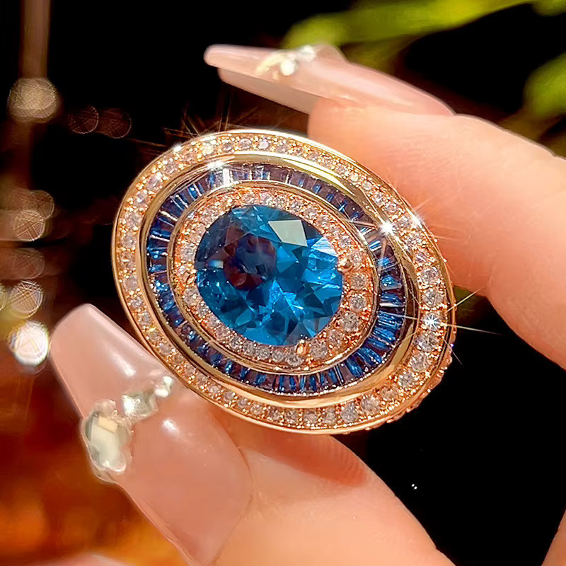LJDZSW Ring-Halskette, Roségold, Zirkonia, Damen, Vintage - Bild 2