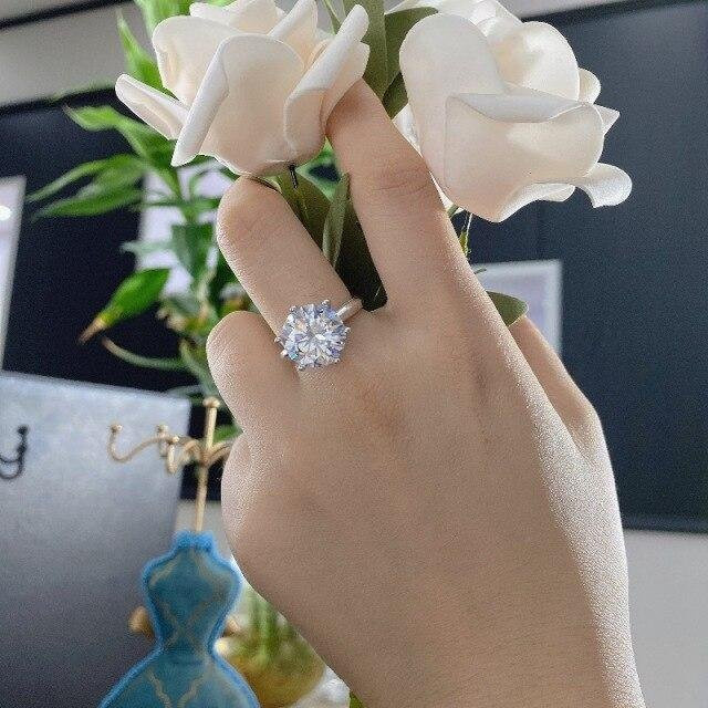 Verlobungsring 925 Silber, Diamant, Zirkonia, Damen - Bild 1