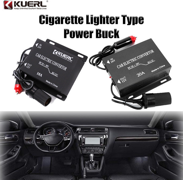 DC-DC Abwärtswandler Adapter Typ Power Buck von 24V auf 12V für Zigarettenanzünder mit 10A oder 20A als effizientes Auto-Netzteil und Transformator - Bild 1