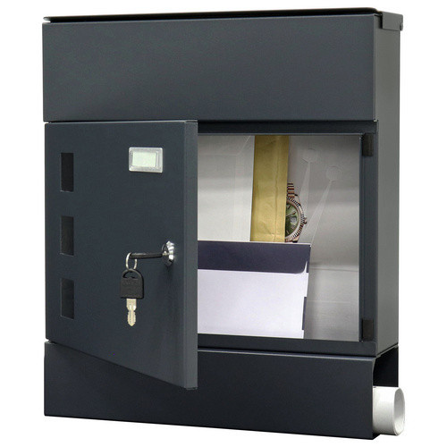 Rottner Briefkasten Muro aus Stahl in Anthrazit, B: 37 cm, H: 43 cm - Bild 3