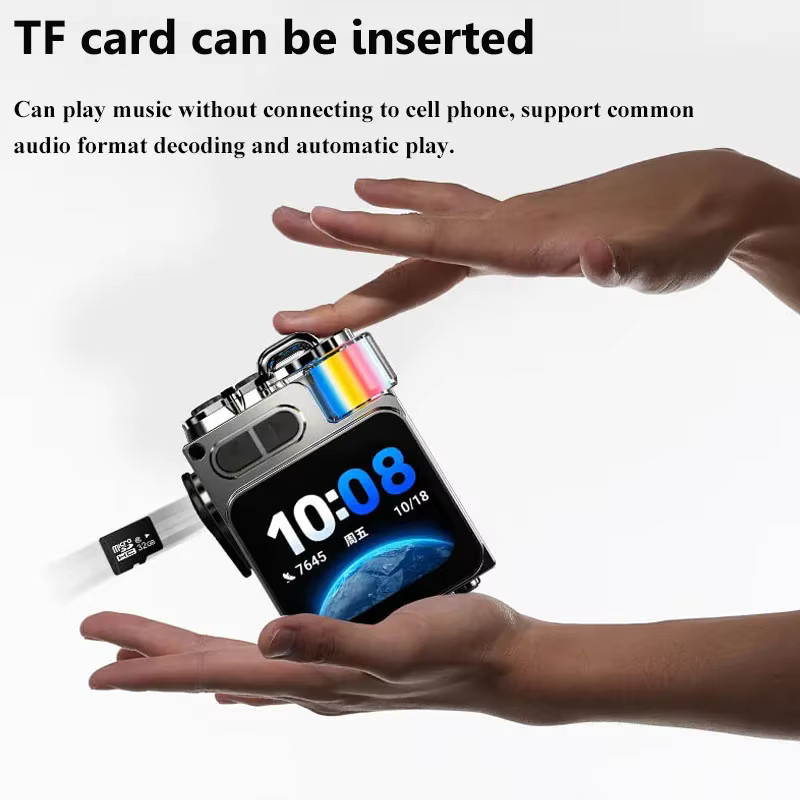 JINSERTA Bluetooth Lautsprecher mit Smart Touch Screen, tragbarer Mini Audio Player in Schwarz mit App-Steuerung und Freisprechfunktion - Bild 5