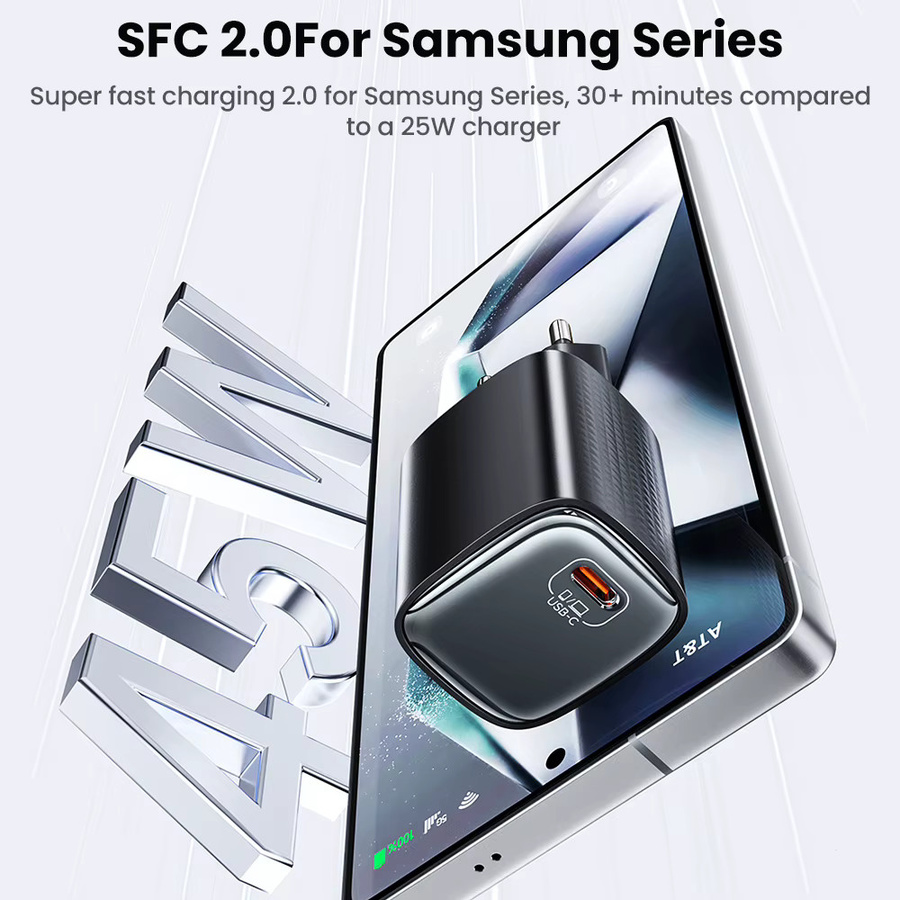 Toocki PD 45 W USB GaN Ladegerät mit USB-C Anschluss in Schwarz für Samsung, iPhone und Macbook mit EU-Stecker - Bild 2