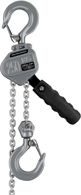 Wiltec Mini Hebelzug Handkettenzug aus Aluminium mit 15 m Hubhöhe, Tragkraft bis 250 kg, mehrfarbig - Bild 1
