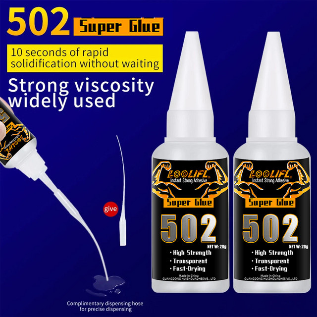 LOOLIFL Superstarker Cyanacrylat-Kleber 502 in transparent, ideal für Holz, Kunststoff, Keramik und Metall - Bild 1