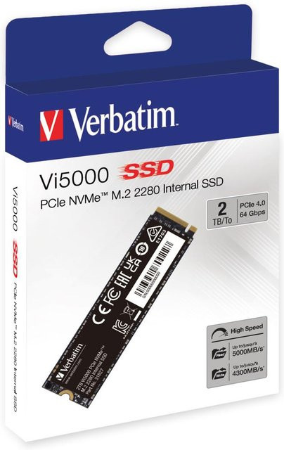 Verbatim Vi5000 NVMe M.2 SSD, 2 TB, PCIe 4.0 x4, Schwarz - Bild 2