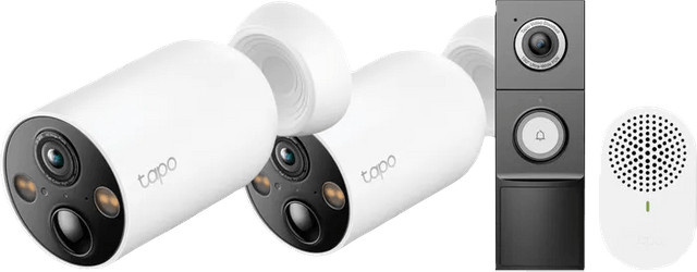 TP-Link Tapo C460 Doppelpack mit D235 Smart Battery & Wired Doorbell in Weiß - Bild 1