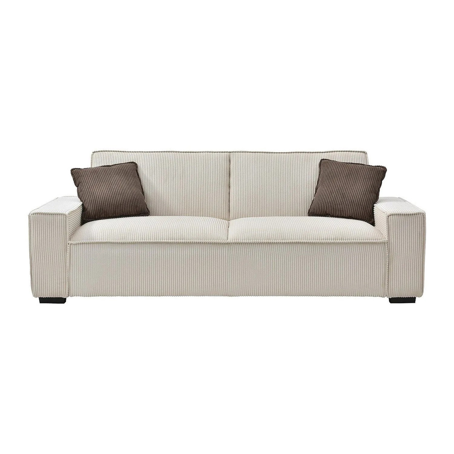 Vente-unique Schlafsofa Sekota in Beige mit Cord-Bezug, Breite: 230 cm - Bild 2