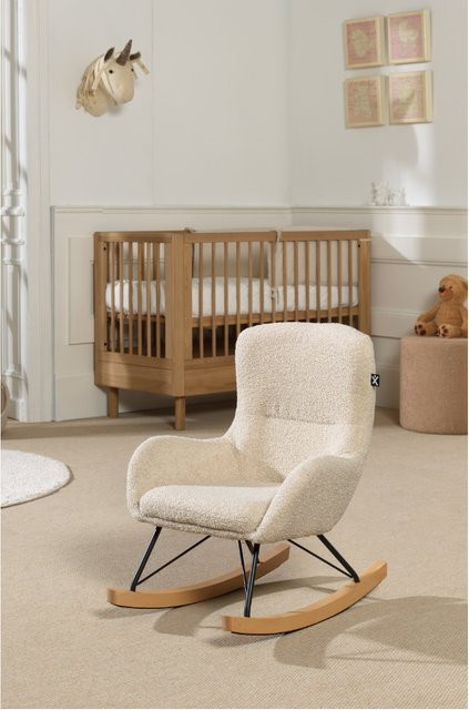 Vipack Kinder-Schaukelstuhl mit Bouclé-Bezug in Beige - Bild 1
