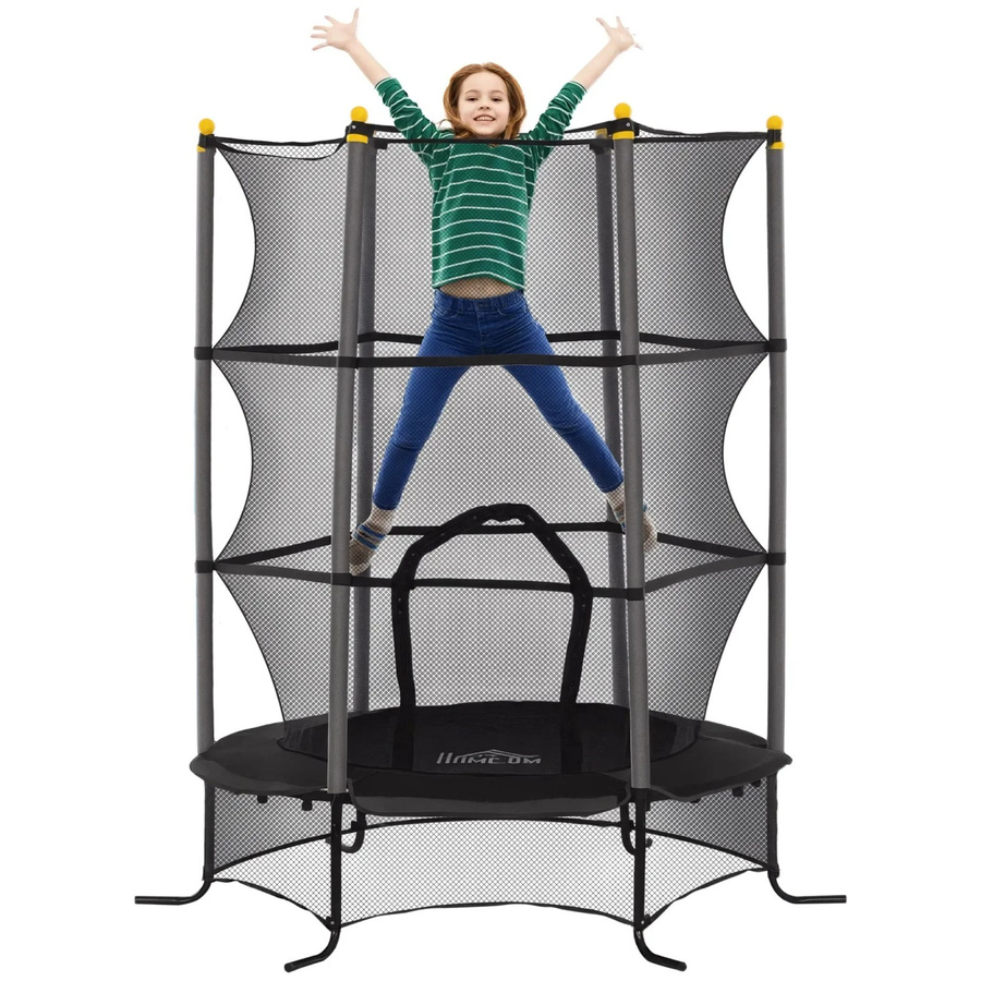 HOMCOM Kinder Trampolin Schwarz Durchmesser: 163 cm, Höhe: 190 cm - Bild 2
