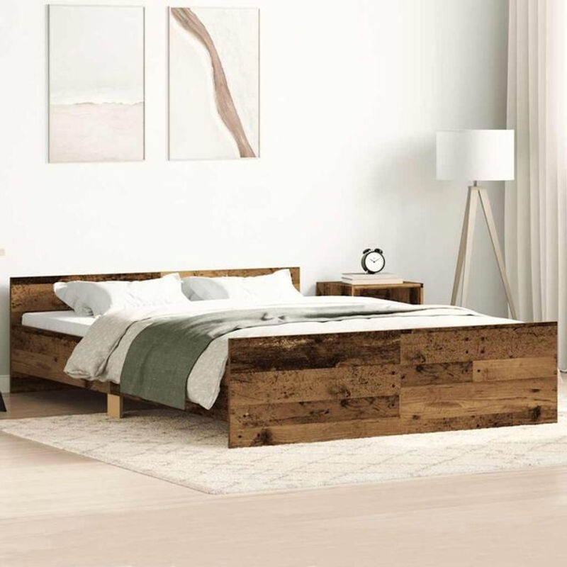 Vidaxl Einzelbett in Landhaus-Optik aus Holzwerkstoff in Braun, B/T/H: 120 x 200 cm - Bild 1