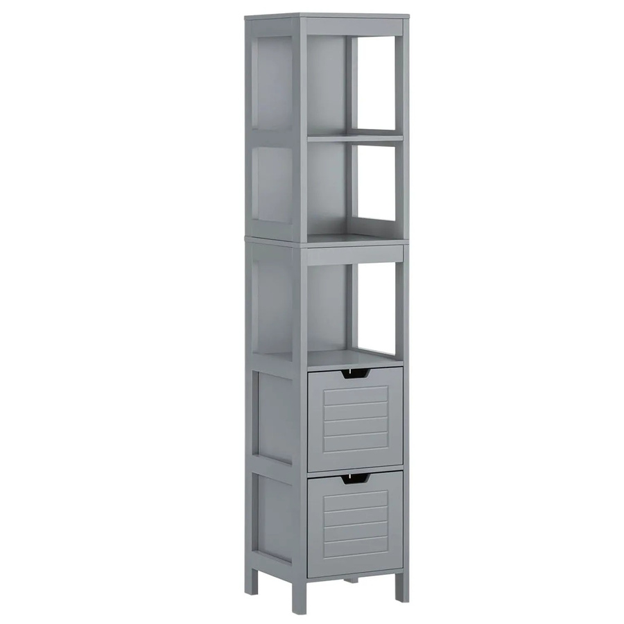 osoltus Badschrank Hampton Hochschrank Badregal Grau H: 144 cm, B: 30 cm, T: 30 cm - Bild 2
