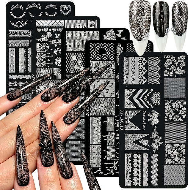 Full Beauty Nagelstempelplatte aus Edelstahl, Nagelkunst-Schablone - Bild 1