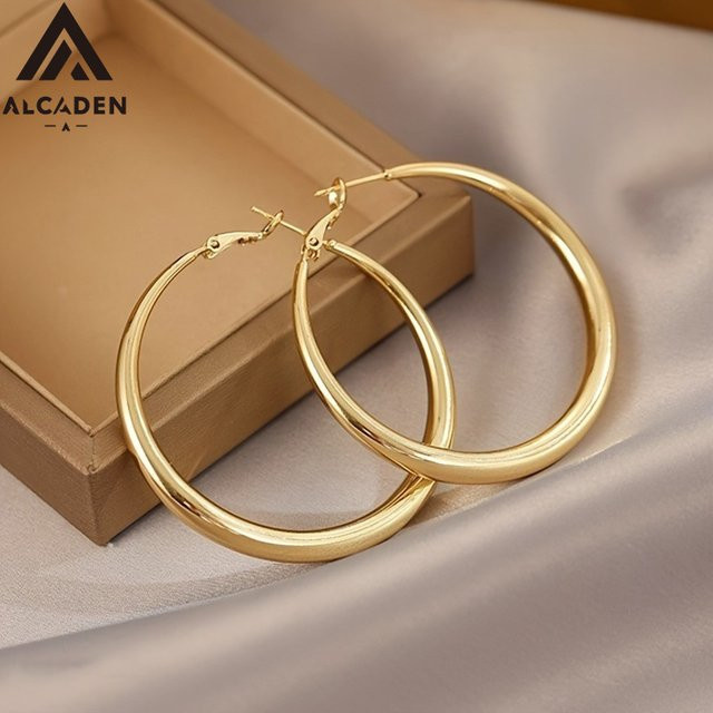 ALCADEN Hoop Ohrringe, Edelstahl, Gold, Damen - Bild 1
