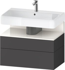 Duravit Waschtischunterschrank Qatego in Grau Hochglanz, Wandmontage, B/T/H: 79 x 47 x 59 cm - Bild 1
