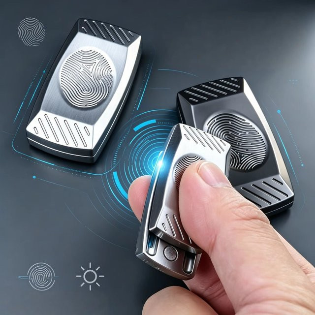 soulbao Fingerabdruck-Magnetischer Haptischer Slider, Metall, EDC Fidget Toy - Bild 1