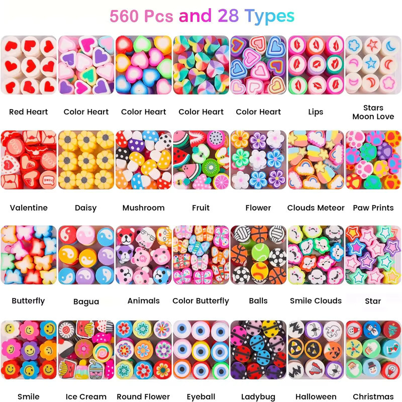 QIAO Perlen-Set, Polymer-Ton, Kinder - Bild 2