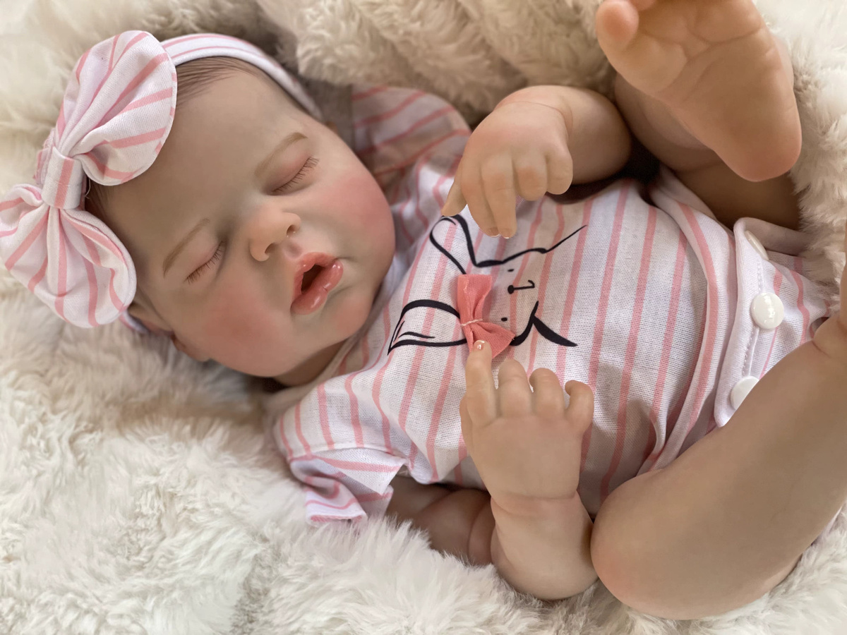 AnjoDoll Alexa Mädchen, wiedergeborene Puppe, 19 Zoll, hand gefertigt - Bild 2