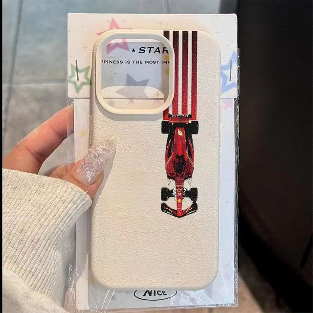 Rote Handyhülle mit Racing-Muster für iPhone 17AIR 16E 15 Pro 14 Pro Max 13 12 11 XS XR XS Max 8Plus Cover - Bild 1