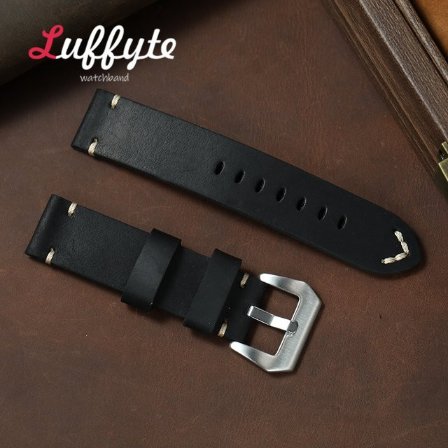 Luffyte Uhrenarmband Leder, Schwarz, Herren - Bild 1