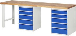 Rau Werkbank 7513A8 mit 10 Schubladen, Mehrfarbig, B: 250 cm, T: 70 cm, H: 89 cm - Bild 1