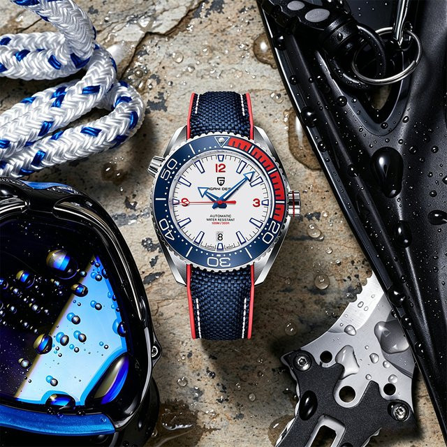 PAGANI DESIGN Armbanduhr, Automatik, Edelstahl, Kautschuk, Blau, Herren - Bild 1