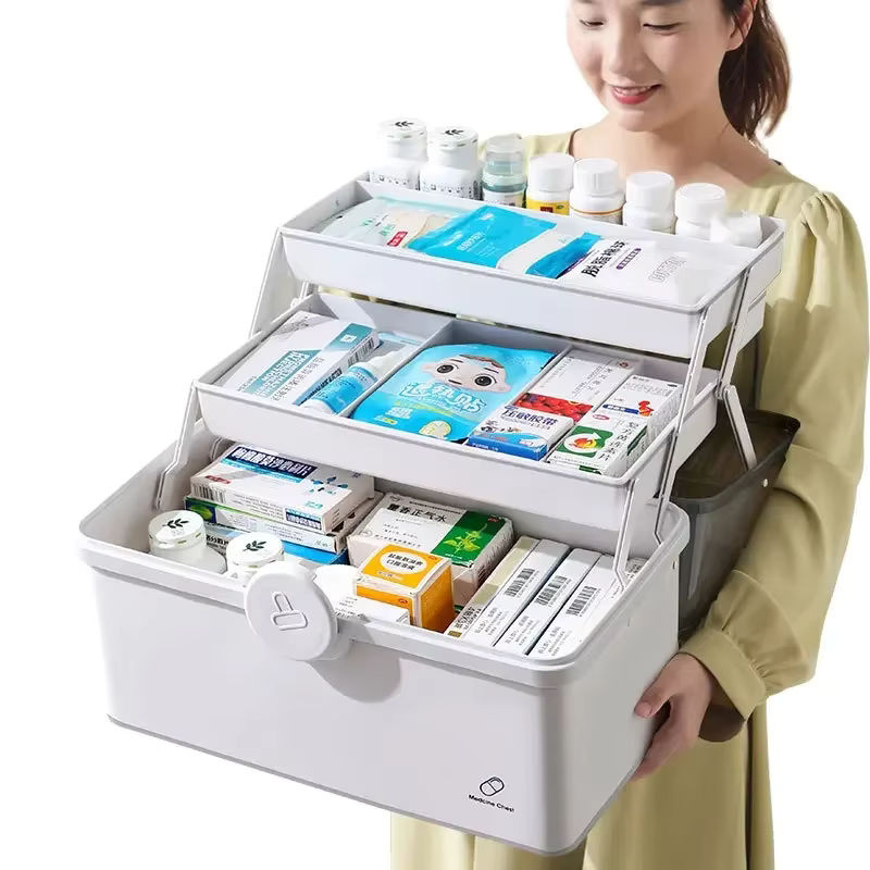 Medizinbox mit großer Kapazität zur mehrschichtigen Aufbewahrung von Medikamenten und Erste-Hilfe-Sets - Bild 6