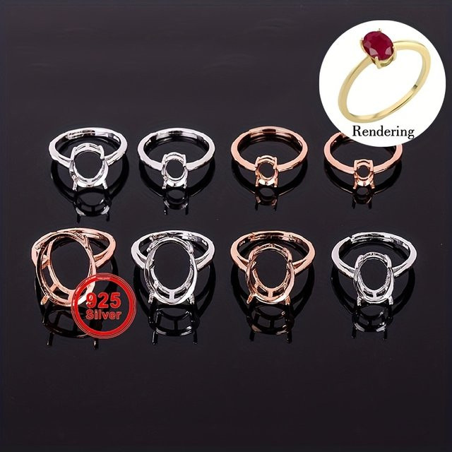 weainy Ring 925 Sterling Silber, Rose Gold, Oval, 4-polig - Bild 1