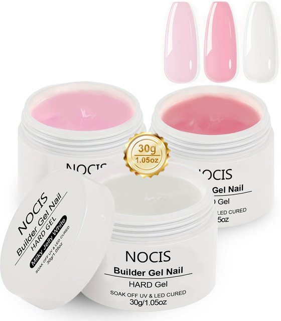NOCIS Nagelverlängerungs-Gel-Set, Milky Jelly White, Glänzend - Bild 1