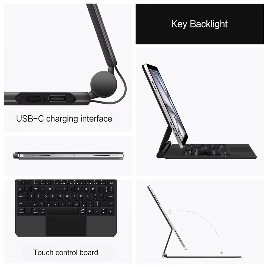 Apple Magic Keyboard für iPad Air 11 Zoll mit Hintergrundbeleuchtung und Multi-Touch in Schwarz - Bild 2