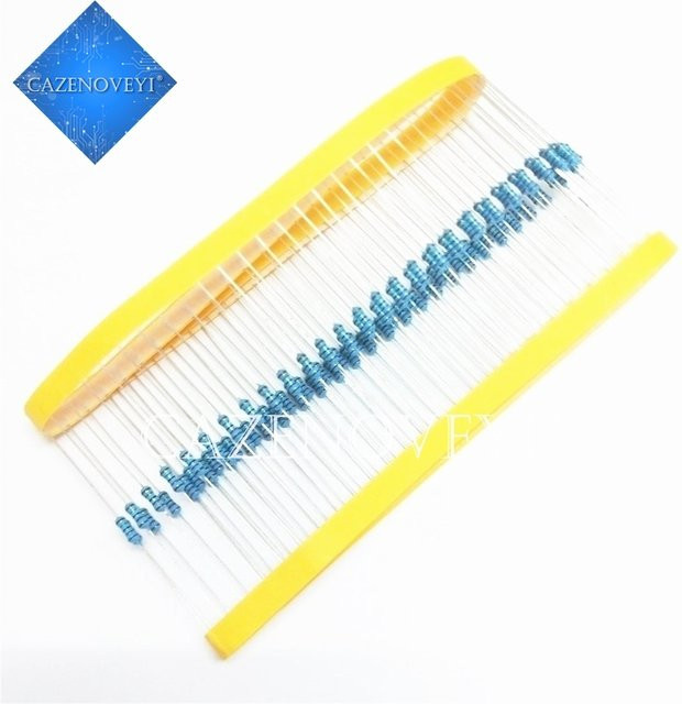 100 Stück CazenOveyi Metallfilm-Widerstände 1/4W in Blau, verschiedene Ohm-Werte von 1R bis 1M - Bild 1