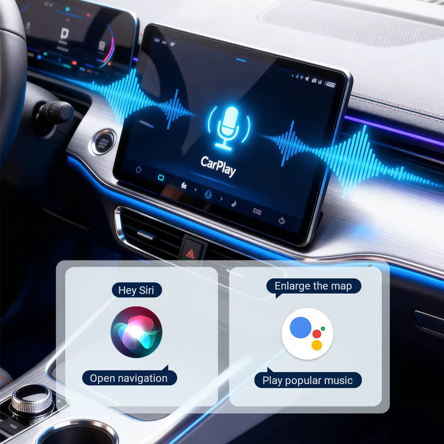 XUDA Kabelloser CarPlay und Android Auto Dongle in Schwarz mit USB und USB-C Anschluss für iPhone und Android - Bild 6
