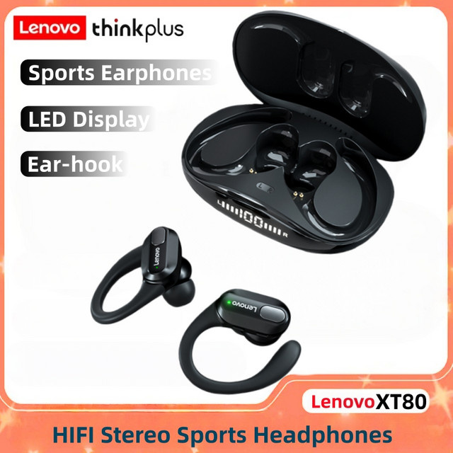 Lenovo XT80 True Wireless Bluetooth Earbuds mit ENC Noise Reduction, HiFi Stereo und Touch Control in Schwarz - Bild 1