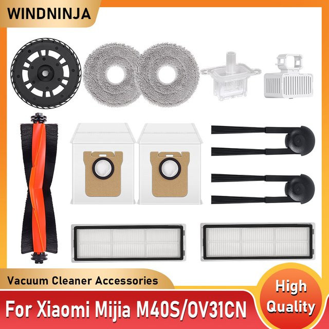 Xiaomi Mijia M40S OV31CN Roboterstaubsauger Zubehör Set in Multicolour mit Filtern, Hauptbürste, Seitenbürste, Rollenmopp und Staubbeutelhalter - Bild 1