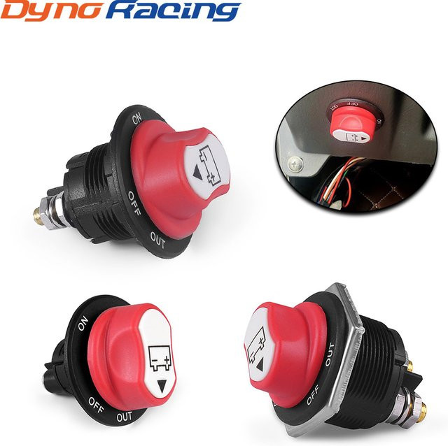 Dynoracing Batterie-Trennschalter Kit für Auto, Lkw und Boot, 12V DC, Farbe: Rot - Bild 1