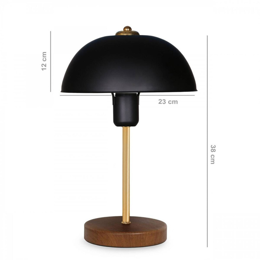 Opviq Tischleuchte aus Metall in Schwarz mit E27 Fassung, B/H/T: 23 x 38 x 23 cm - Bild 2