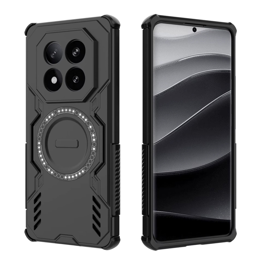 Robuste Panzer-Handyhülle für Xiaomi Redmi Note 15 und Redmi Note 14 Pro Plus 4G 5G in Schwarz mit magnetischem Design und stoßfestem Schutz - Bild 5