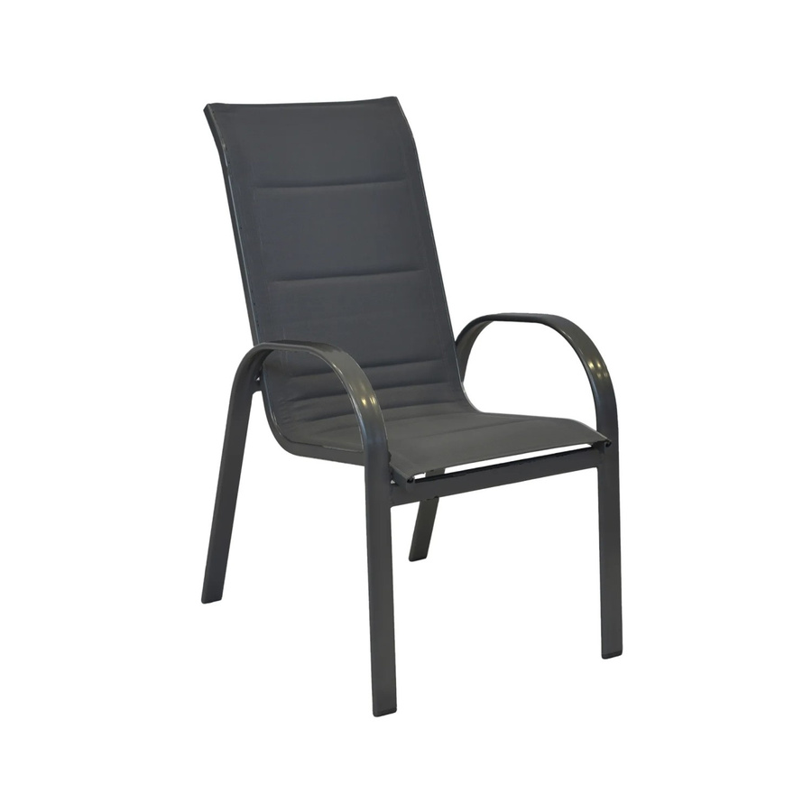 Merxx Amalfi Stapelsessel 2er-Set aus Aluminium und Textil in Graphit-Grau B/H/T: 57 x 105 x 77 cm - Bild 2