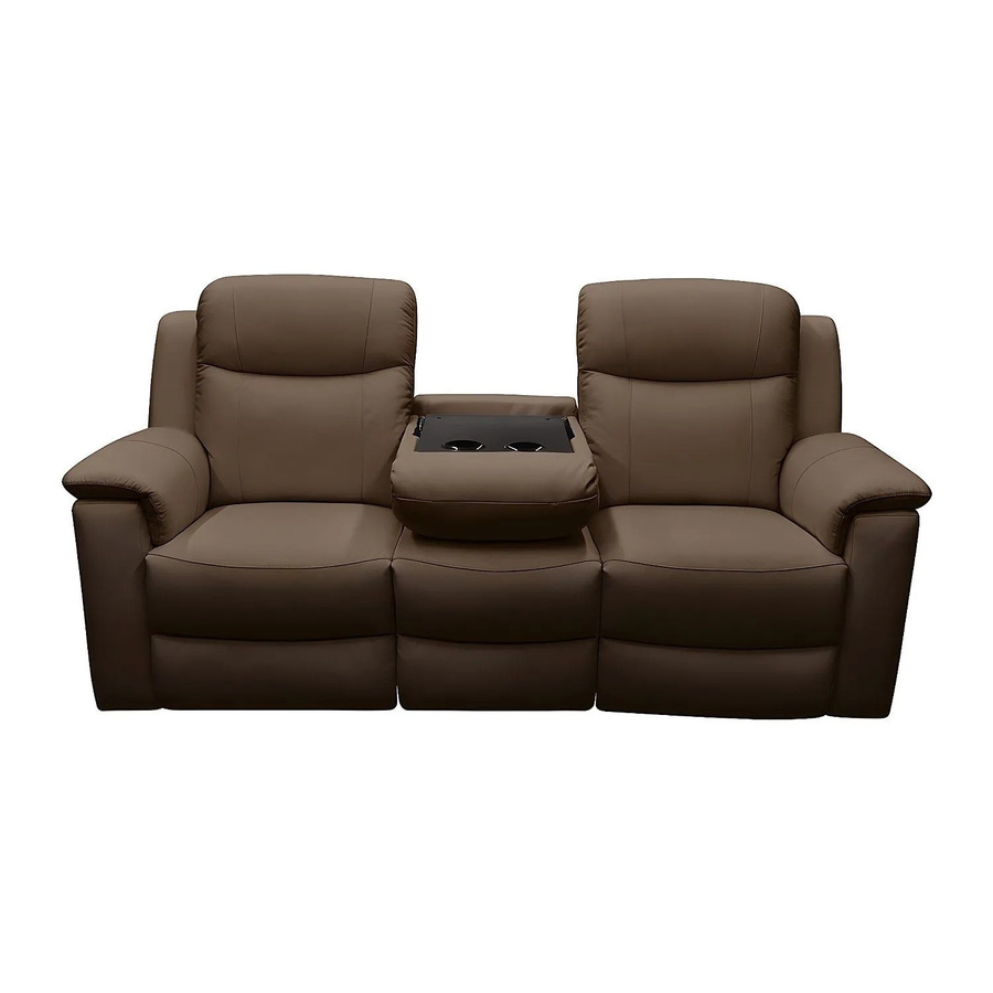 Vente-unique Relaxsofa Evasion aus braunem Echtleder mit einer Breite von 205 cm - Bild 2