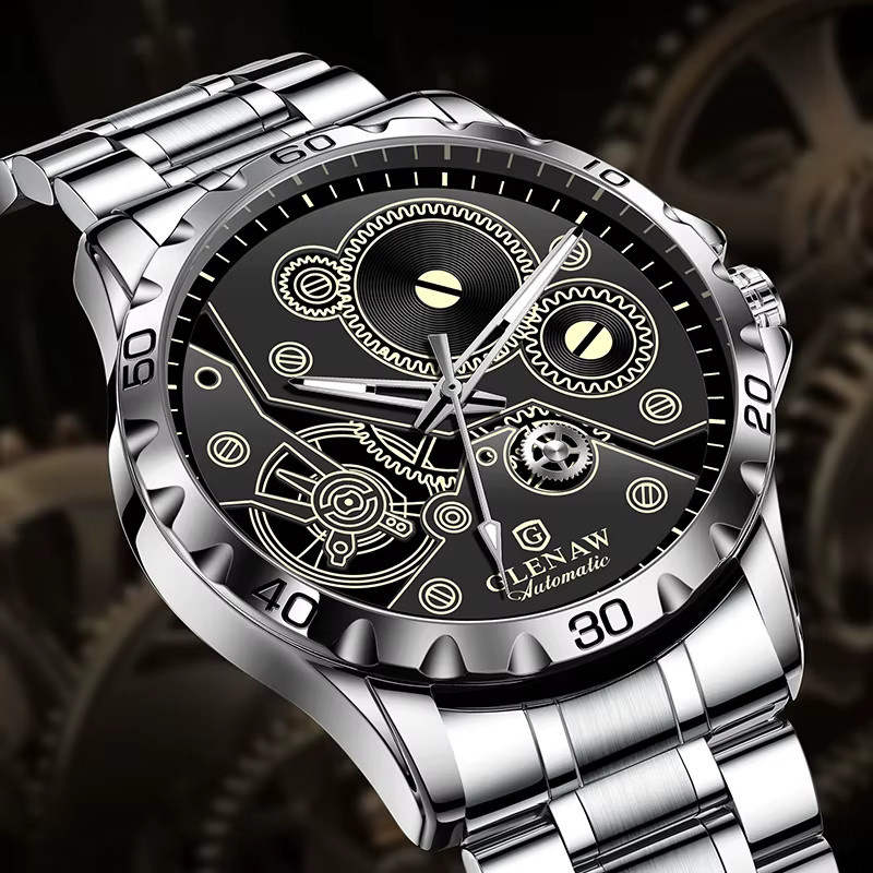 GLENAW Design Armbanduhr Automatik, Edelstahl, Schwarz, Herren - Bild 3