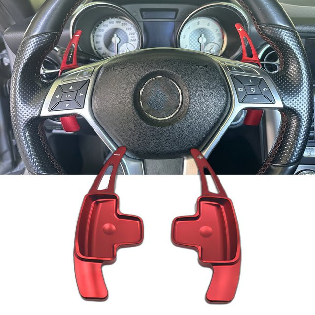 ATDTING Paddle Shift Verlängerung aus Legierung in Rot für Mercedes Benz GLK GLA CLS CLA ML SLK A B C E-Klasse - Bild 1