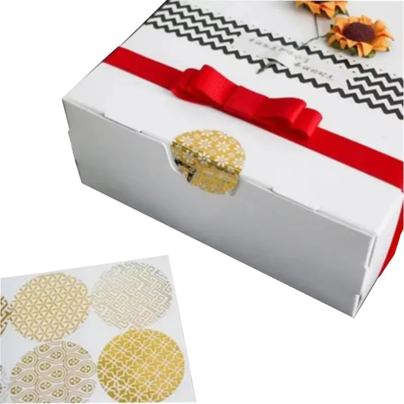 90 Stück Runde Geschenkaufkleber in Bronzegold und Transparent für Hochzeit, Backen und DIY-Projekte - Bild 2