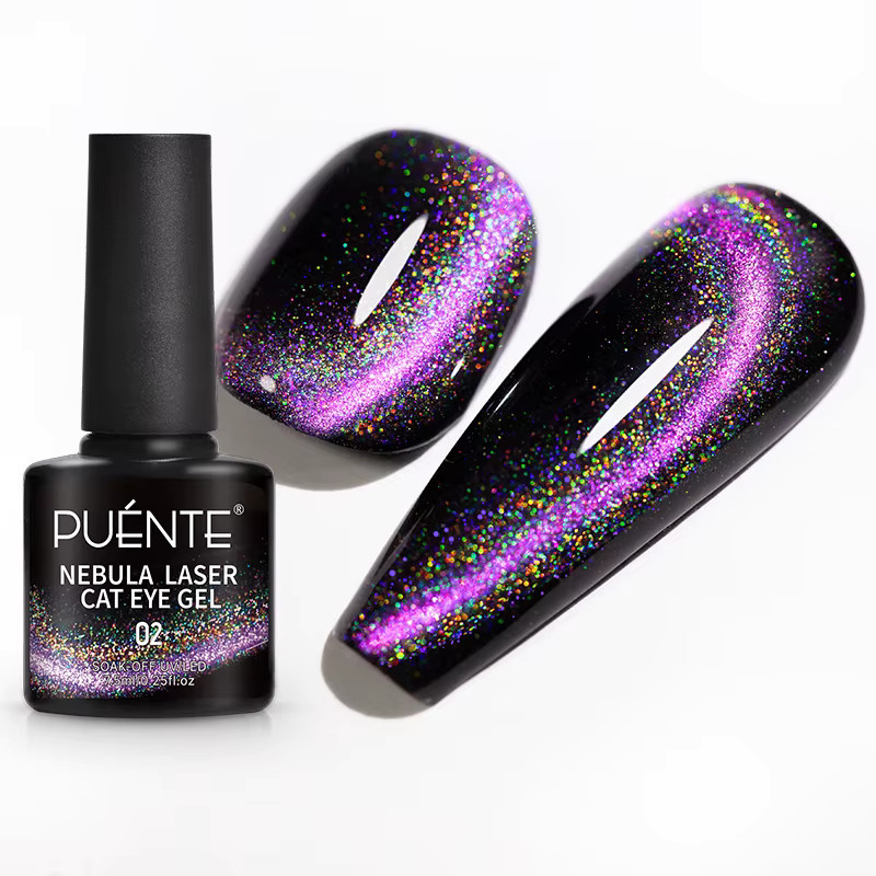 Puente Magnetgel-Nagellack, pinklich-lila, schimmernd, 7,5 ml - Bild 7